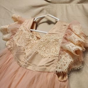 Beautiful Pink Ultra Luxuriously Soft Tulle, Satin, and Lace detailed dress